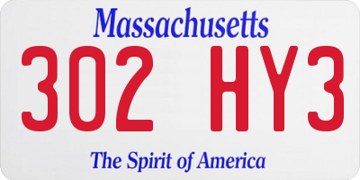 MA license plate 302HY3