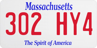 MA license plate 302HY4