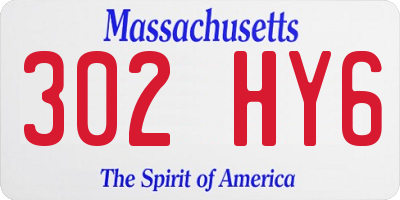 MA license plate 302HY6