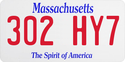 MA license plate 302HY7