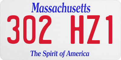 MA license plate 302HZ1