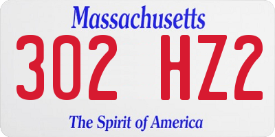 MA license plate 302HZ2