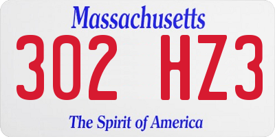 MA license plate 302HZ3