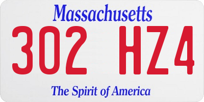 MA license plate 302HZ4