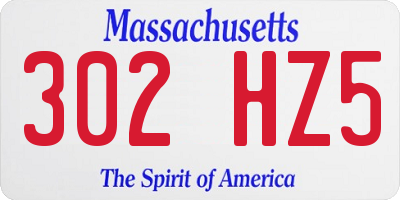 MA license plate 302HZ5