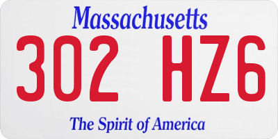 MA license plate 302HZ6