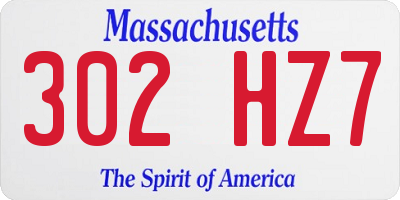 MA license plate 302HZ7