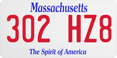 MA license plate 302HZ8