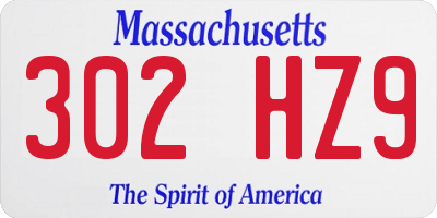 MA license plate 302HZ9