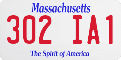 MA license plate 302IA1