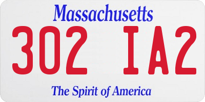 MA license plate 302IA2
