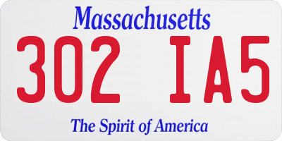 MA license plate 302IA5