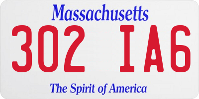 MA license plate 302IA6