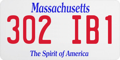 MA license plate 302IB1
