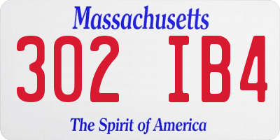 MA license plate 302IB4