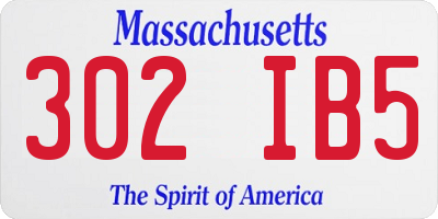 MA license plate 302IB5