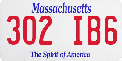 MA license plate 302IB6