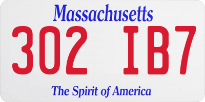 MA license plate 302IB7