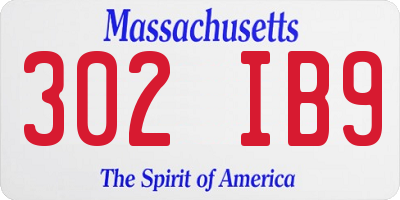 MA license plate 302IB9