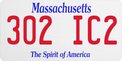 MA license plate 302IC2