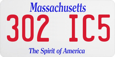 MA license plate 302IC5
