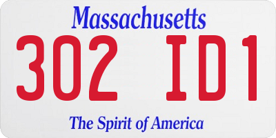 MA license plate 302ID1