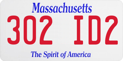 MA license plate 302ID2