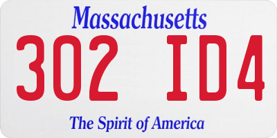 MA license plate 302ID4