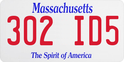 MA license plate 302ID5
