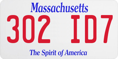 MA license plate 302ID7