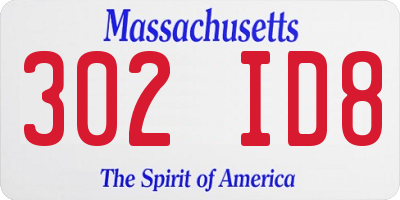 MA license plate 302ID8