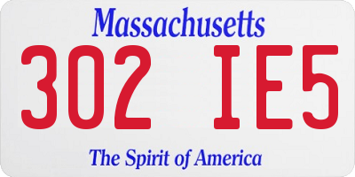 MA license plate 302IE5