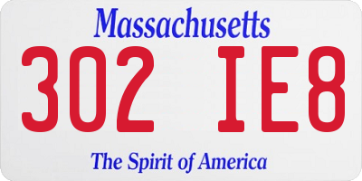 MA license plate 302IE8
