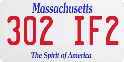 MA license plate 302IF2