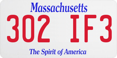 MA license plate 302IF3