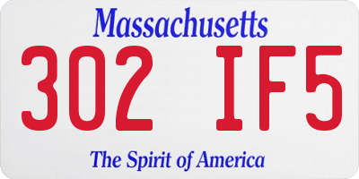 MA license plate 302IF5