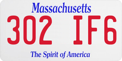 MA license plate 302IF6