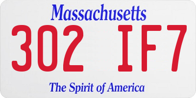 MA license plate 302IF7