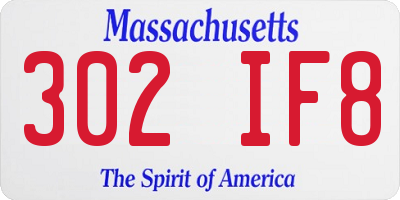 MA license plate 302IF8