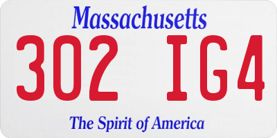 MA license plate 302IG4