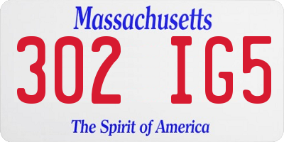 MA license plate 302IG5