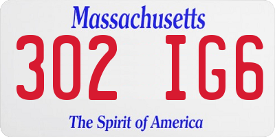 MA license plate 302IG6