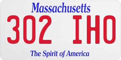 MA license plate 302IH0