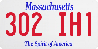 MA license plate 302IH1