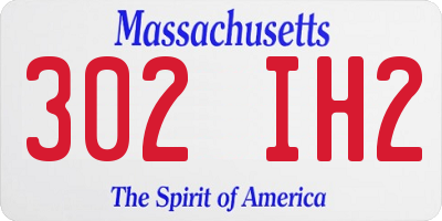 MA license plate 302IH2