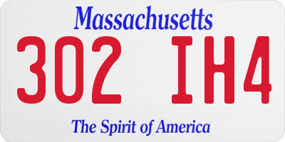 MA license plate 302IH4