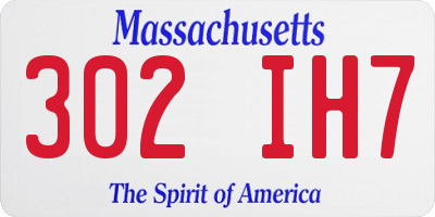 MA license plate 302IH7