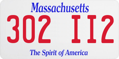 MA license plate 302II2