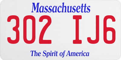 MA license plate 302IJ6