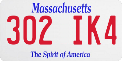 MA license plate 302IK4